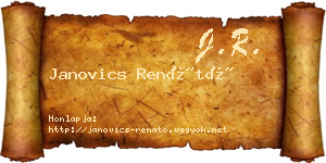 Janovics Renátó névjegykártya